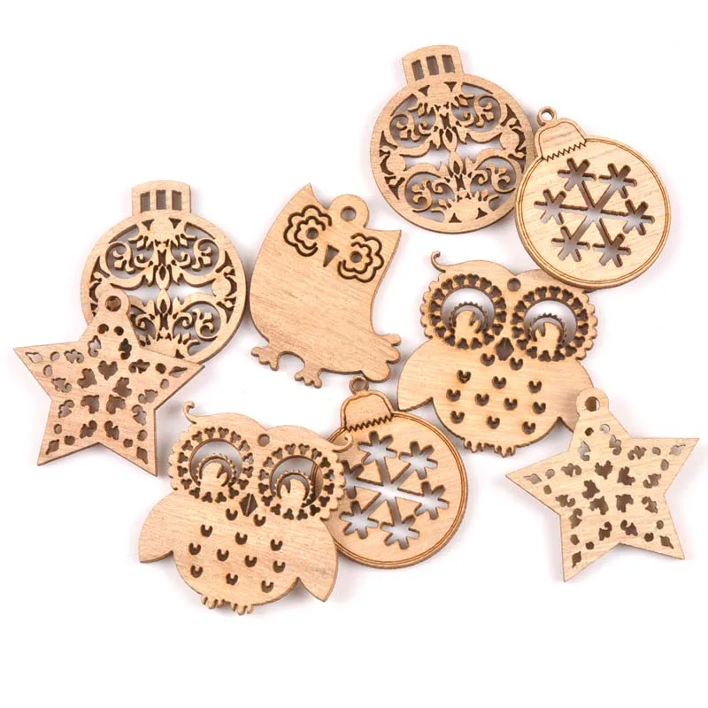 10Pcs Christmas Ball/Owl/star Cutouts Natural Wooden Ornaments Wood Decoration DIY Crafts Scrapbooking Embellishments M1848
10Pcs Christmas Ball/Owl/star Cutouts Natural Wooden Ornaments Wood Decoration DIY Crafts Scrapbooking Embellishments M1848