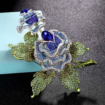 Zlxgirl big size Blue enamel flower brooches bridal jewelry Women Gold Color Wedding Decoration Rhinestone crystal Corsage Pins
Zlxgirl big size Blue enamel flower brooches bridal jewelry Women Gold Color Wedding Decoration Rhinestone crystal Corsage Pins