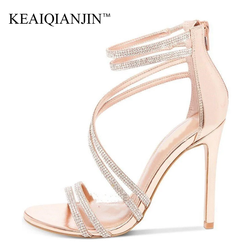 KEAIQIANJIN Women Wedding Rhinestone Sandals Plus Size 43 Heel Height Gladiator Sandals Crystal Party Open Toe Heels Shoes 2018
KEAIQIANJIN Women Wedding Rhinestone Sandals Plus Size 43 Heel Height Gladiator Sandals Crystal Party Open Toe Heels Shoes 2018
