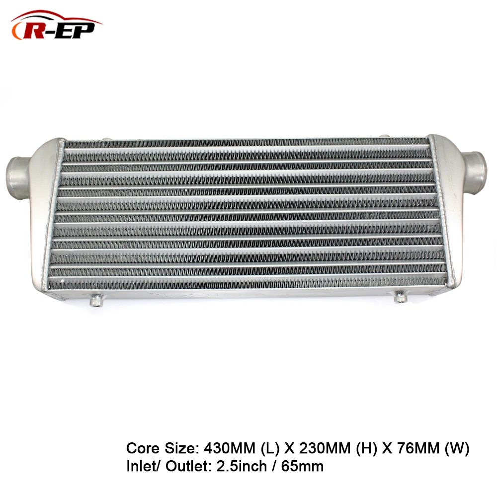 R-EP Intercooler 430x230x76mm Universal Aluminum Radiator 2.5inch Inlet 65mm Outlet Cold Air Intake for Turbo Car
R-EP Intercooler 430x230x76mm Universal Aluminum Radiator 2.5inch Inlet 65mm Outlet Cold Air Intake for Turbo Car