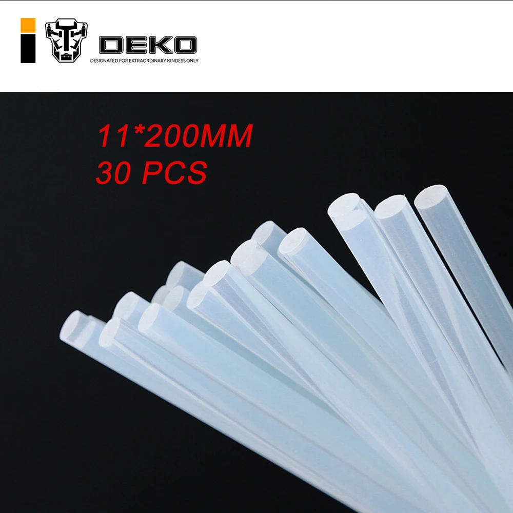 

DEKO 30pcs Diameter 11mm high viscosity Hot Melt Glue Stick Professional Length 200mm DIY Glue Gun Sticks Paste Tool