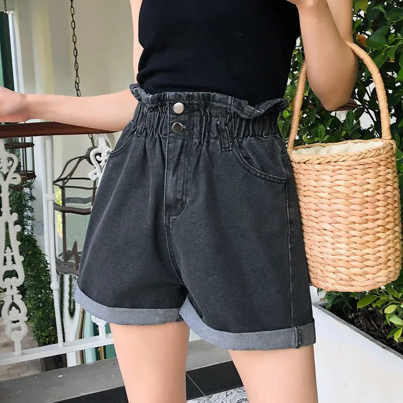 Women's Denim Shorts Large Size Summer High Waist Elastic Waist Harem Ruffle Shorts Jeans For Women
Women's Denim Shorts Large Size Summer High Waist Elastic Waist Harem Ruffle Shorts Jeans For Women