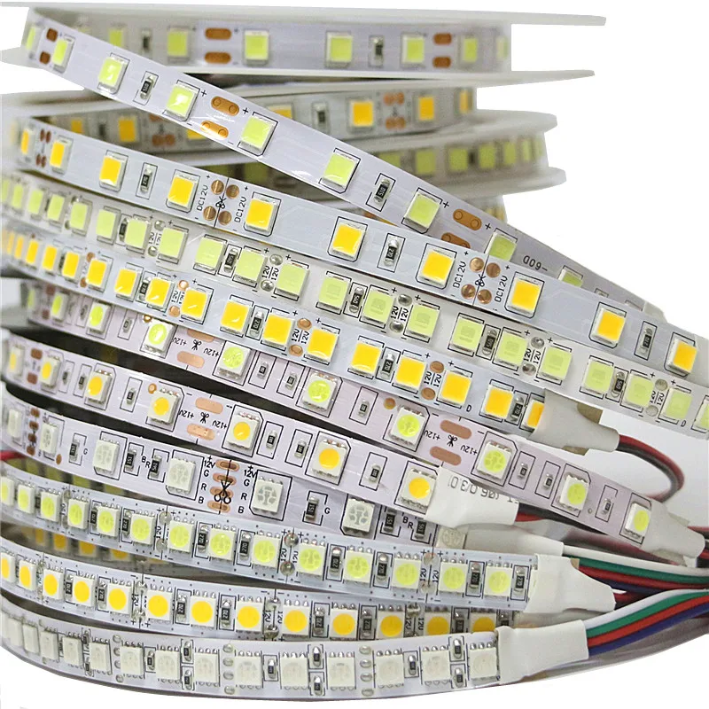 

5m/lot DC12V Flexible LED Strip Lamp SMD 5050 5054 300leds 600leds Warm White RGB 12V LED Strip lights Non Waterproof IP30 IP65