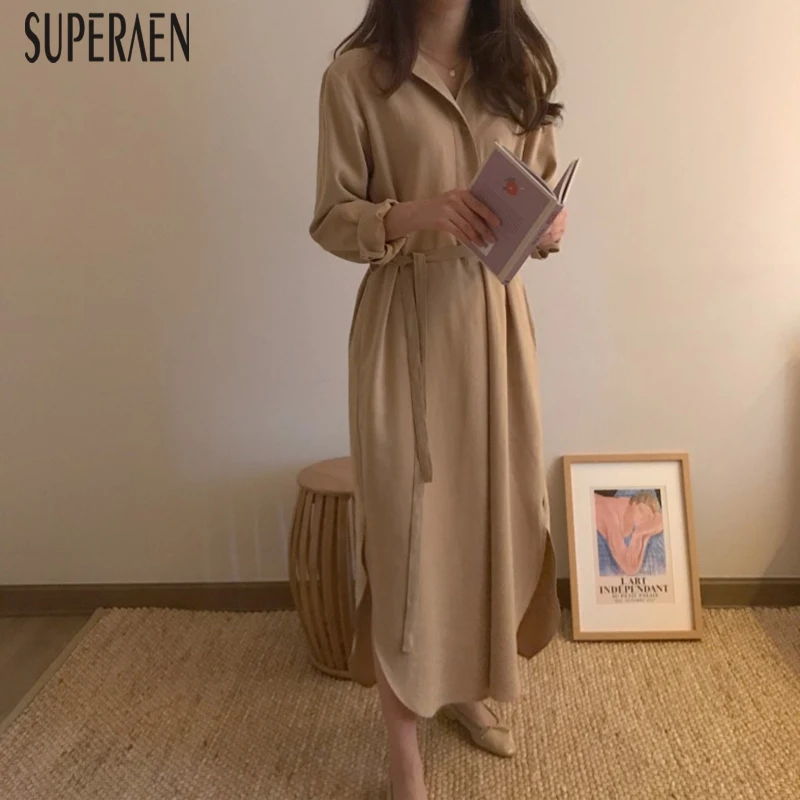 SuperAen Loose Women Fashion Dress Solid Color Cotton Casual Ladies Dress Long Sleeve Korean Style Autumn New 2018 Long Dresses
SuperAen Loose Women Fashion Dress Solid Color Cotton Casual Ladies Dress Long Sleeve Korean Style Autumn New 2018 Long Dresses
