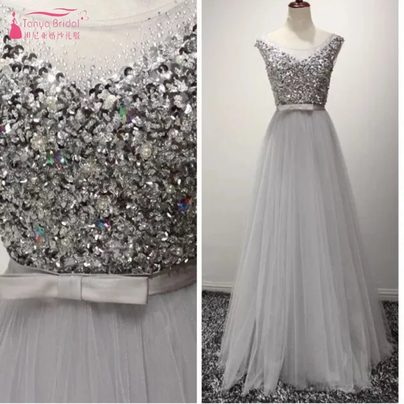 A Line Slivery Sequins Crystal Tulle Prom Dresses Simple Style Evening Formal Lady Dress Gown DQG368
A Line Slivery Sequins Crystal Tulle Prom Dresses Simple Style Evening Formal Lady Dress Gown DQG368