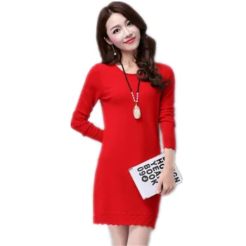 2018 New Autumn Winter Women Knitted Sweater Mini Dress Female O-Neck Slim Pullovers Plus Size 3XL Knitted Sweater Warm CQ2127
2018 New Autumn Winter Women Knitted Sweater Mini Dress Female O-Neck Slim Pullovers Plus Size 3XL Knitted Sweater Warm CQ2127