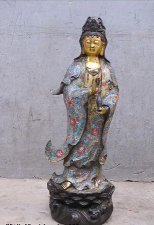 huij 008644 24"China bronze Cloisonne South Sea patron saint merciful Kwan-yin Buddha Statue
huij 008644 24"China bronze Cloisonne South Sea patron saint merciful Kwan-yin Buddha Statue
