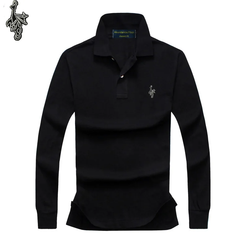 

New Style Long Sleeves Casual Men's Polos Men's Solid Fashionable Pullover Slim Fit Men Big Size Shirts 026