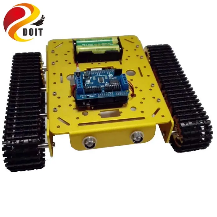 WiFi Metal Tank T200 by Android/iOs Phone From ESPDUINO Development Kit with 2-way Motor & 16 Way Driven Shield
WiFi Metal Tank T200 by Android/iOs Phone From ESPDUINO Development Kit with 2-way Motor & 16 Way Driven Shield