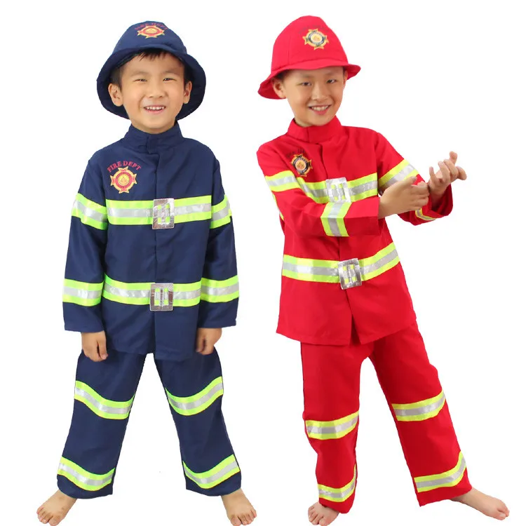 Пожарная униформа для мальчиков Костюм Пожарника одежда выступлений Детский