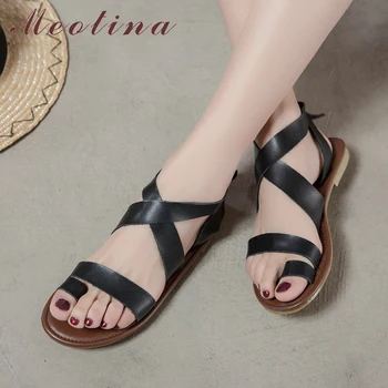 Meotina Summer Sandals Women Shoes Cross-tied Flat With Shoes Fashion Lace Up Open Toe Sandals Ladies White Black Big Size 34-43
Meotina Summer Sandals Women Shoes Cross-tied Flat With Shoes Fashion Lace Up Open Toe Sandals Ladies White Black Big Size 34-43