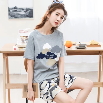 New Animal Cartoon Pajamas Banana printing pyjama femme Summer knit cotton thin pijamas mujer M-XXL home clothes for women
New Animal Cartoon Pajamas Banana printing pyjama femme Summer knit cotton thin pijamas mujer M-XXL home clothes for women
