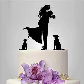 Wedding Cake Topper With Dog, Personalized Bride and Groom Silhouette Cake Toppers with Kids for Wedding Decoration Accessories
Wedding Cake Topper With Dog, Personalized Bride and Groom Silhouette Cake Toppers with Kids for Wedding Decoration Accessories