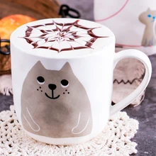 Cartoon Cute Cat Ceramic Unique Porcelain Tea Mug Creative Coffee White 330ML Cartoon Persian Cat Mug Milk Cup LJ156