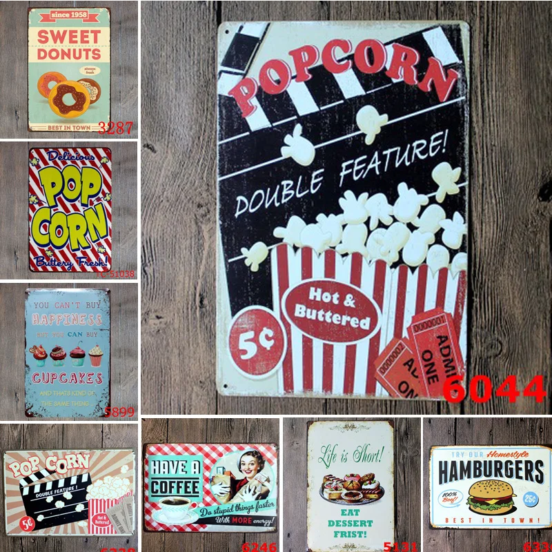 Hamburger Popcorn Sweet Donuts Retro Metal Tin Sign Iron Painting Poster For Bar Cafe Store Bakery Home Wall Decor
Hamburger Popcorn Sweet Donuts Retro Metal Tin Sign Iron Painting Poster For Bar Cafe Store Bakery Home Wall Decor