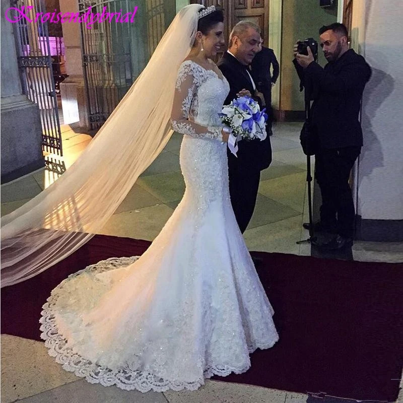 QFS052 robe de mariage Vintage Sale Wedding Dresses Mermaid Lace Long Sleeves Bridal Dresses Factory Vestidos De Noiva 2019
QFS052 robe de mariage Vintage Sale Wedding Dresses Mermaid Lace Long Sleeves Bridal Dresses Factory Vestidos De Noiva 2019
