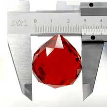 10 sztuk/partia 30mm Red Faceted kryształowy żyrandol ze szkła części wisiorek pryzmaty żarówka ślub dekoracja domu(China)