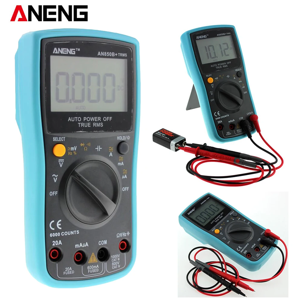 AN850B+ 6000 counts LCD Digital Multimeter DMM with NCV Detector DC AC Voltage Current Meter Resistance Diode Capaticance Tester
AN850B+ 6000 counts LCD Digital Multimeter DMM with NCV Detector DC AC Voltage Current Meter Resistance Diode Capaticance Tester