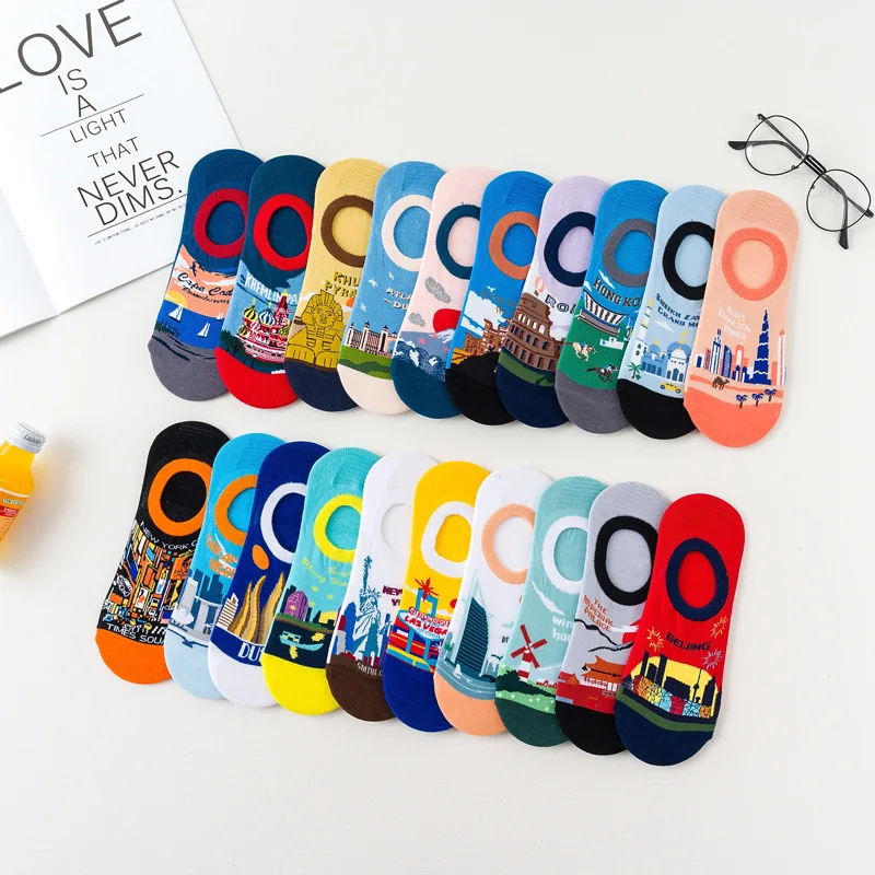 New Summer Men&Women Invisible Socks World Attractions Forbidden City Fuji Mountain Trend Shallow Mouth Short Cotton Calcetines
New Summer Men&Women Invisible Socks World Attractions Forbidden City Fuji Mountain Trend Shallow Mouth Short Cotton Calcetines