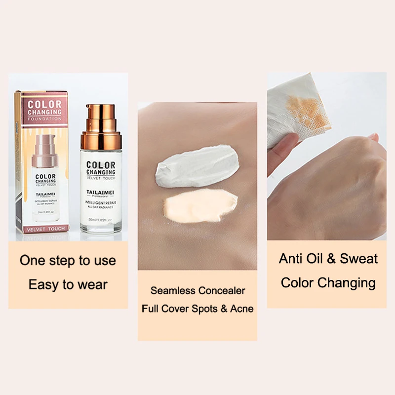New TLM 30ml Color Changing Liquid Foundation Oil-control Concealer Cream Hydrating Long Lasting Makeup Foundation
New TLM 30ml Color Changing Liquid Foundation Oil-control Concealer Cream Hydrating Long Lasting Makeup Foundation