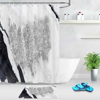 LB Black White Marble pattern Silver Stars Shower Curtains Bathroom Curtain Waterproof Polyester Fabric for Bathtub Home Decor
LB Black White Marble pattern Silver Stars Shower Curtains Bathroom Curtain Waterproof Polyester Fabric for Bathtub Home Decor