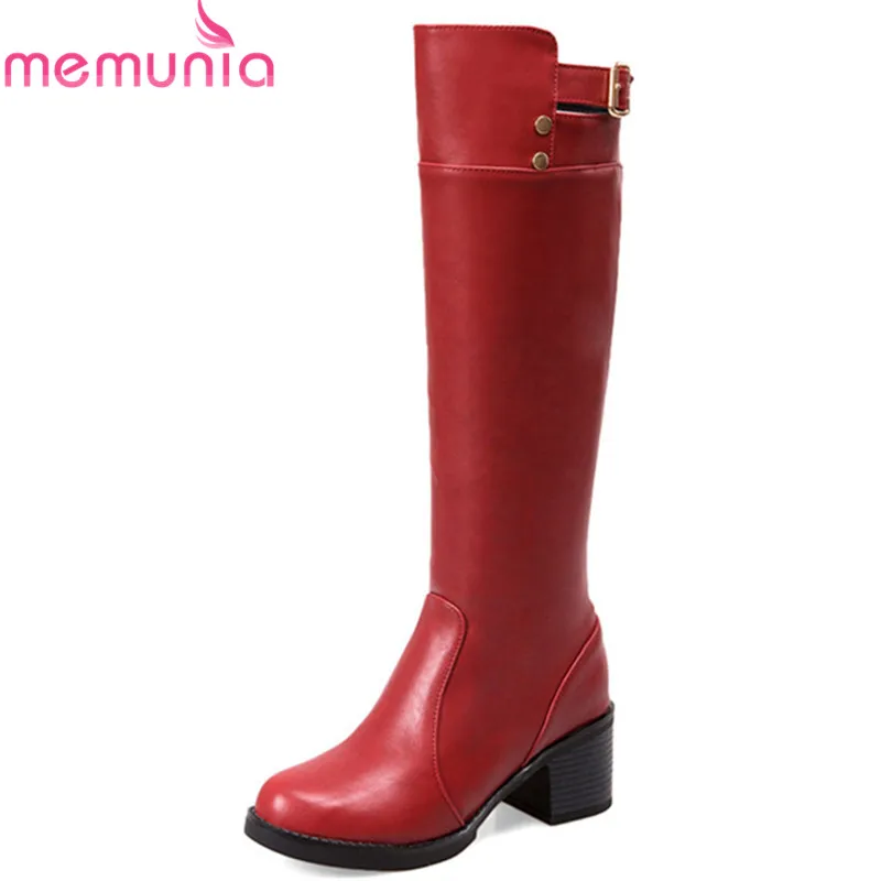MEMUNIA 2020 new arrival knee high boots women pu round toe autumn winter boots zipper buckle square heels fashion shoes woman
MEMUNIA 2020 new arrival knee high boots women pu round toe autumn winter boots zipper buckle square heels fashion shoes woman