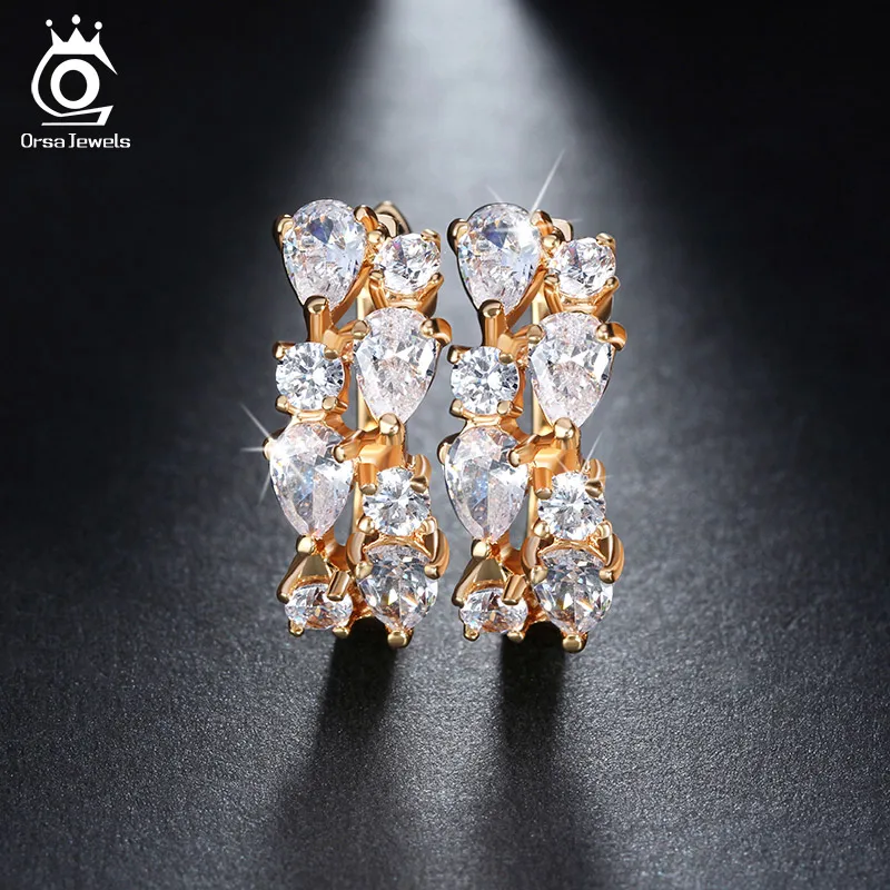 ORSA JEWELS Luxury 4 Pieces 0.3ct Charming Clear Cubic Zirconia Stud Earrings Gold-Color for Party Fashion Women Jewelry OME18
ORSA JEWELS Luxury 4 Pieces 0.3ct Charming Clear Cubic Zirconia Stud Earrings Gold-Color for Party Fashion Women Jewelry OME18