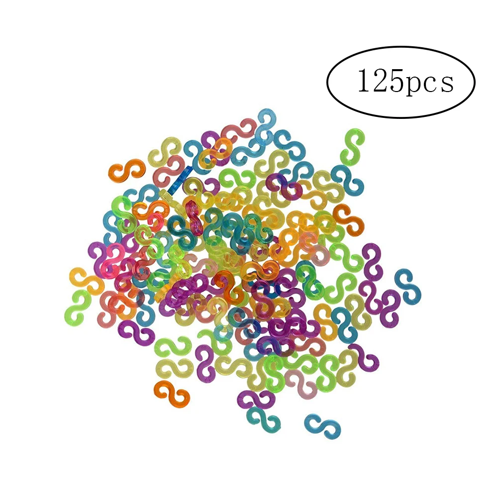 125 Pcs Loom S Clips Rainbow Colored Refill S-Clips Compatible With Connecting Loom Band Jewelry Bracelets Making Tool Colorful
125 Pcs Loom S Clips Rainbow Colored Refill S-Clips Compatible With Connecting Loom Band Jewelry Bracelets Making Tool Colorful