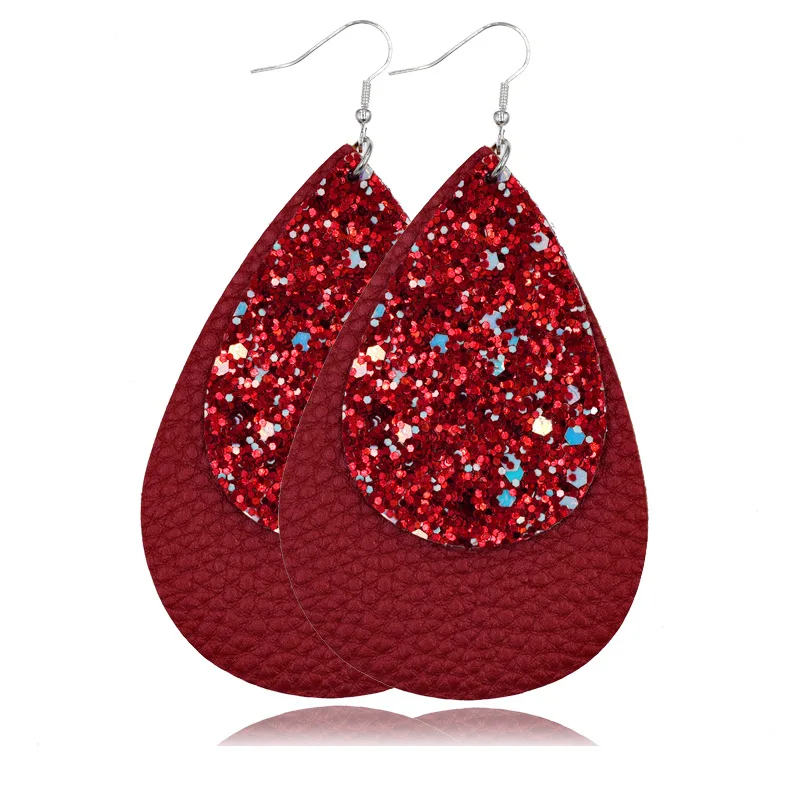 Pu Leather Shinny Layered Waterdrop Earrings Dangle Trendy Glitter Sequins Big Teardrop Christmas Drop Earring For Women Jewelry
Pu Leather Shinny Layered Waterdrop Earrings Dangle Trendy Glitter Sequins Big Teardrop Christmas Drop Earring For Women Jewelry