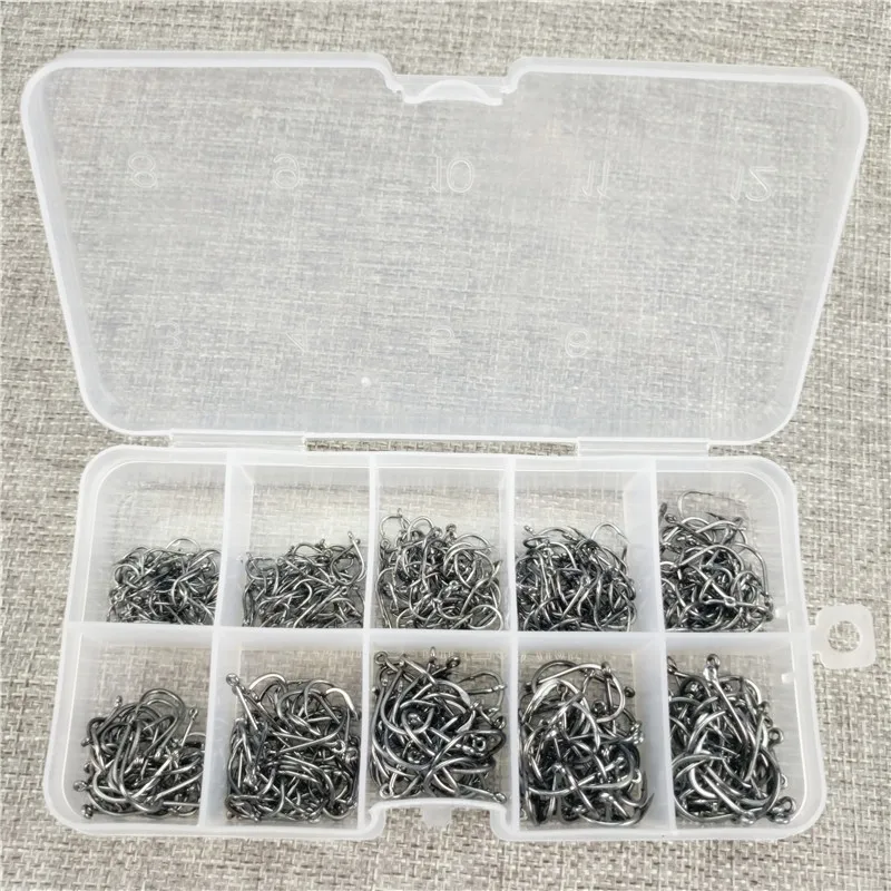 500 Pcs/Lot 3# -12# Carbon Steel Fishing Hook Fishhooks Durable Pesca Jig Head Fishing Hooks with Hole Carp Fishing Tackle Box
500 Pcs/Lot 3# -12# Carbon Steel Fishing Hook Fishhooks Durable Pesca Jig Head Fishing Hooks with Hole Carp Fishing Tackle Box