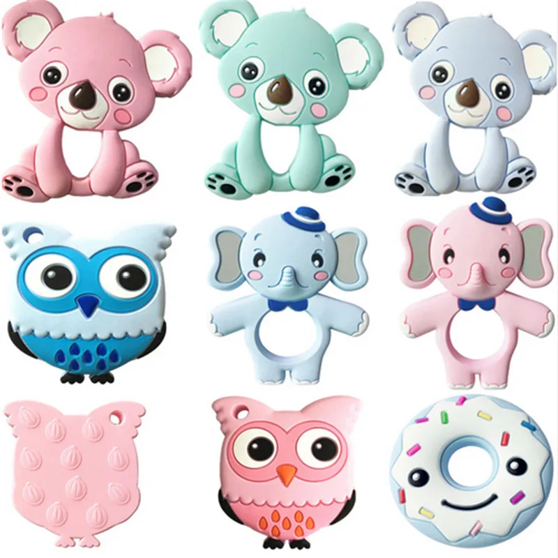 13 Colors Silicone Teethers Animal Koala Owl Elephant Baby Ring Teether Silicone Chew Charms Baby Teething Gift Toddler Toys
13 Colors Silicone Teethers Animal Koala Owl Elephant Baby Ring Teether Silicone Chew Charms Baby Teething Gift Toddler Toys