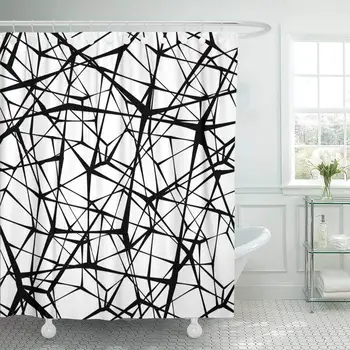 Shower Curtain with Hooks Abstract Spider Connected Black Lines on White Detail Wire Net Complex Mess Form Bathroom
Shower Curtain with Hooks Abstract Spider Connected Black Lines on White Detail Wire Net Complex Mess Form Bathroom