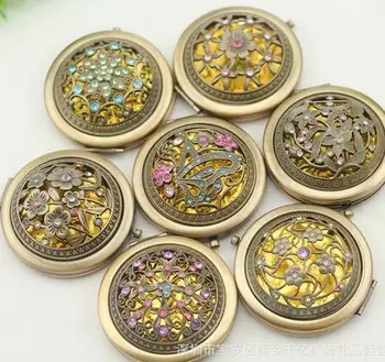 Engrave your logo Ancient bronze hollow out double folding portable metal Crystal Make Up Mirror Wedding Favor Gift jk17
Engrave your logo Ancient bronze hollow out double folding portable metal Crystal Make Up Mirror Wedding Favor Gift jk17