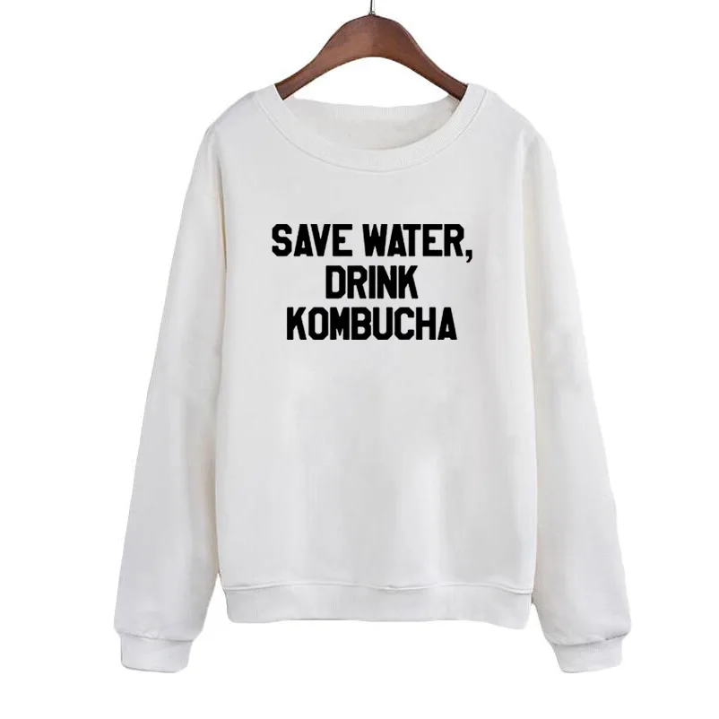 Womans Round Neck Pullover Hoodie Tops Black White Save Water Drink Kombucha Fashion Graphic Teen Sweatshirt
Womans Round Neck Pullover Hoodie Tops Black White Save Water Drink Kombucha Fashion Graphic Teen Sweatshirt