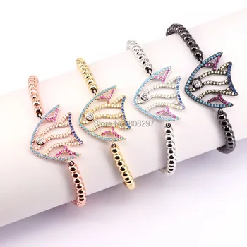 10Pcs Cute Micro Pave CZ Fish Connector Bracelet Braided Macrame Adjustable Bracelets Fashion Jewelry
10Pcs Cute Micro Pave CZ Fish Connector Bracelet Braided Macrame Adjustable Bracelets Fashion Jewelry