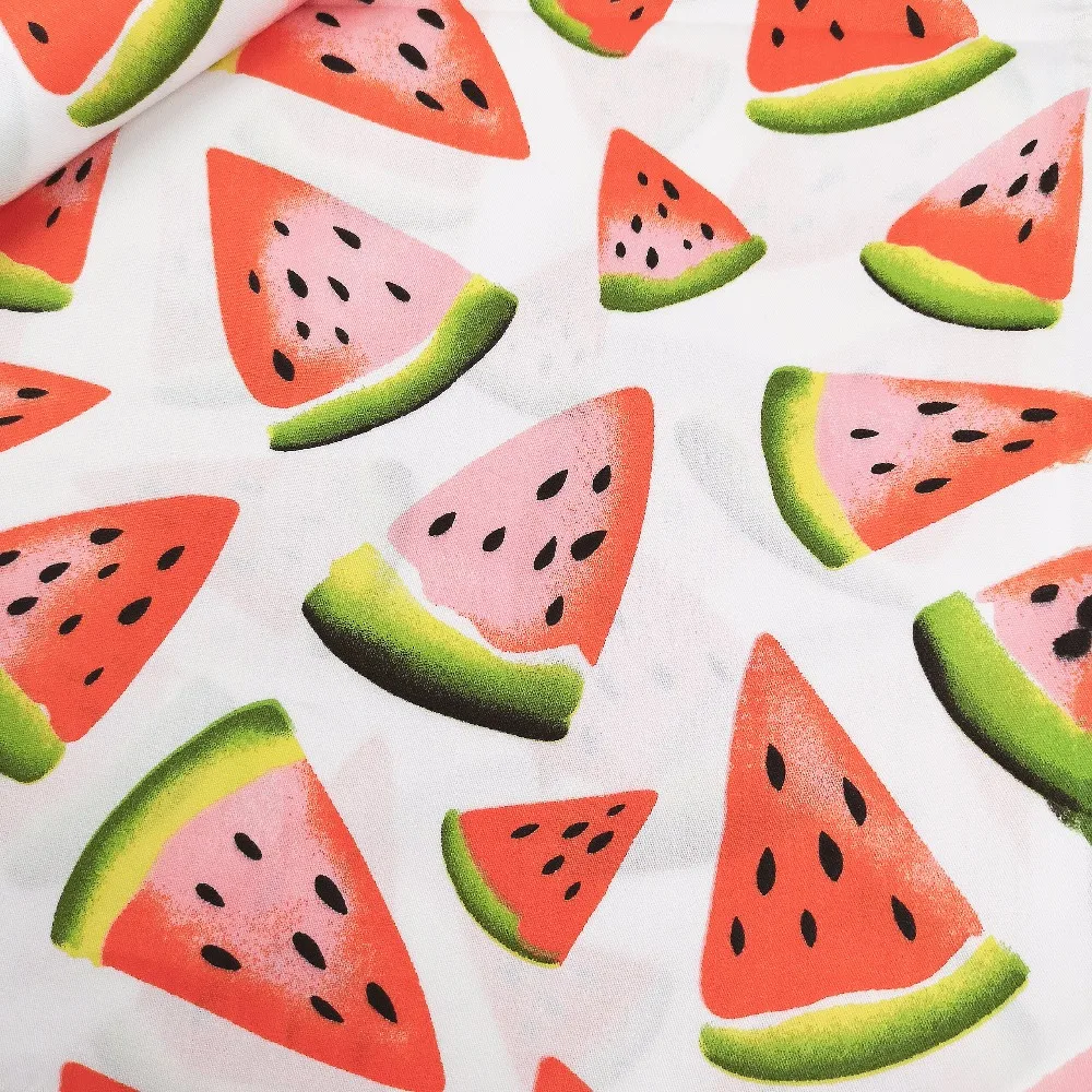Fruit Watermelon Printed 100% Cotton Fabric Meters for Girl Dress Sewing Patchwork Quilting Cloth Baby Bedding Sheet Tissue Tild
Fruit Watermelon Printed 100% Cotton Fabric Meters for Girl Dress Sewing Patchwork Quilting Cloth Baby Bedding Sheet Tissue Tild