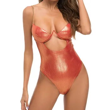 Bronze Color Chic V-Neck Sexy Cut-Out Chain Straps Bodysuit Club Party Backless One Piece Summer Jumpsuits Women Sexy Overalls
Bronze Color Chic V-Neck Sexy Cut-Out Chain Straps Bodysuit Club Party Backless One Piece Summer Jumpsuits Women Sexy Overalls