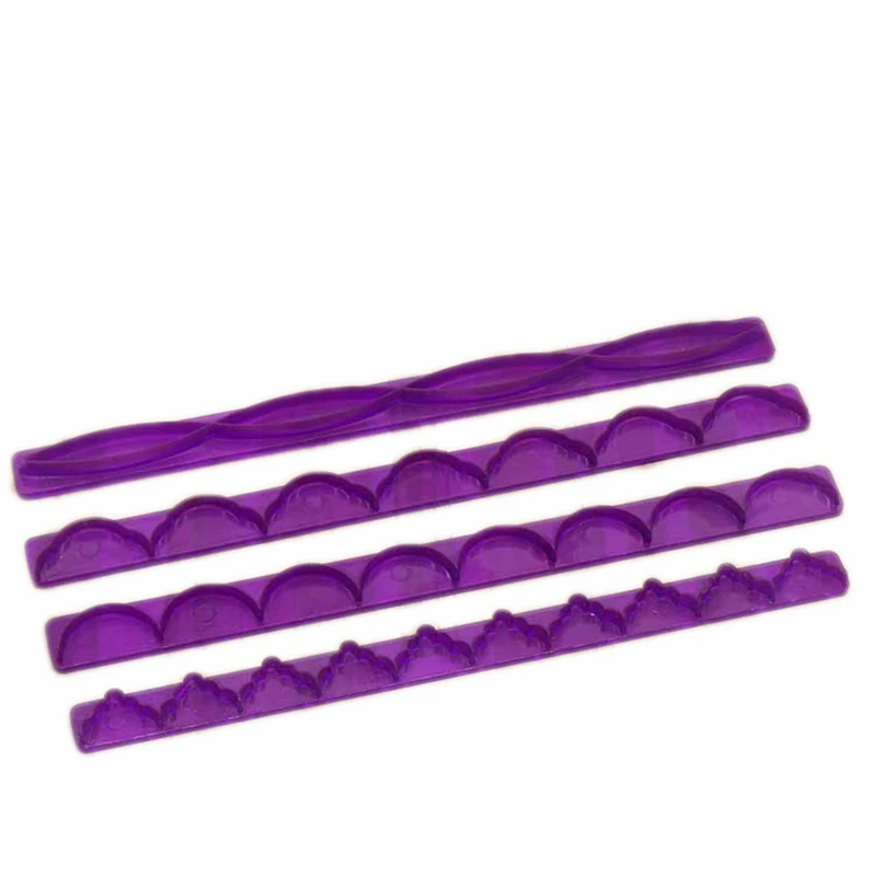 4Pcsset Long Skirt Lace Strip Die Fondant Cake Mold Cake Embossing Cutters DIY Ribbon Styling Tool Pastry Wedding Baking Tools2