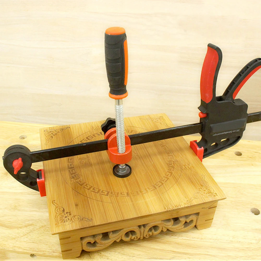 Woodworking Edge Clamp F Clamp Quick Clamp Function Expansion Auxiliary Tool Fixing Clamp Carbon Steel with PVC Rubber Handle
Woodworking Edge Clamp F Clamp Quick Clamp Function Expansion Auxiliary Tool Fixing Clamp Carbon Steel with PVC Rubber Handle