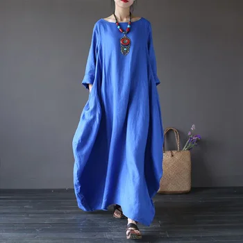 Women Long Dresses 2017 New Fashion Spring Autumn Vintage Maxi Dress Large Size Long Sleeve Print Linen Dresses Plus Size
Women Long Dresses 2017 New Fashion Spring Autumn Vintage Maxi Dress Large Size Long Sleeve Print Linen Dresses Plus Size