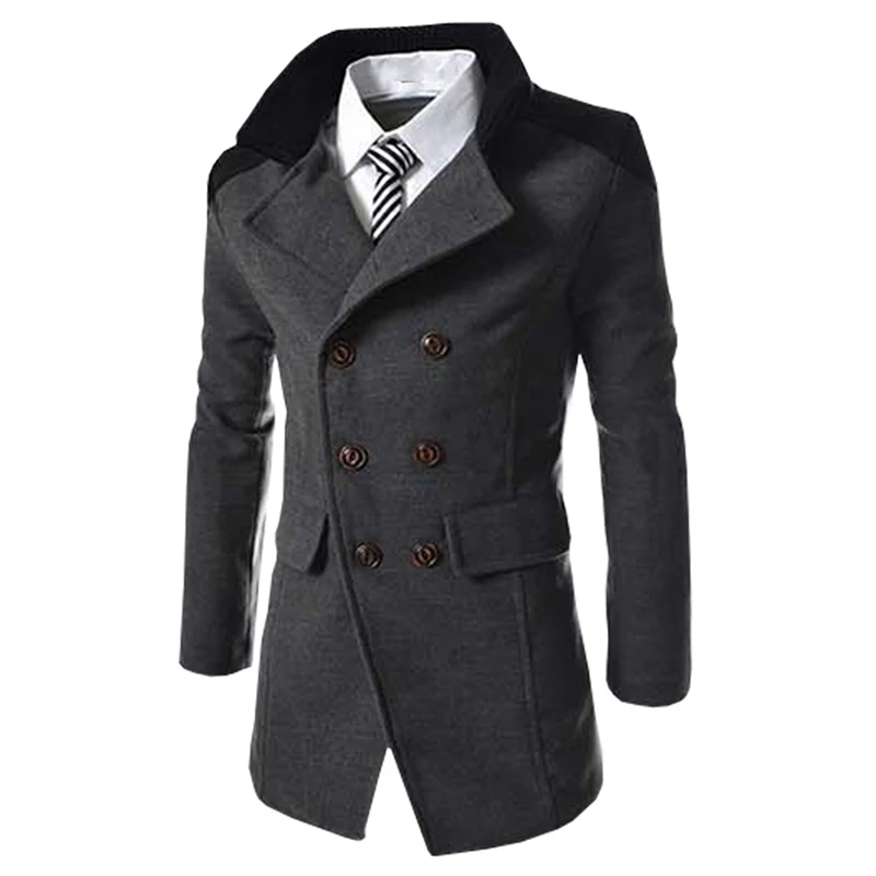 Hot Sale Autumn Long Wool Coat Men Fashion Turn-down Collar Wool Blend Double Breasted Pea Coat Jacket Men Brand Overcoats
Hot Sale Autumn Long Wool Coat Men Fashion Turn-down Collar Wool Blend Double Breasted Pea Coat Jacket Men Brand Overcoats