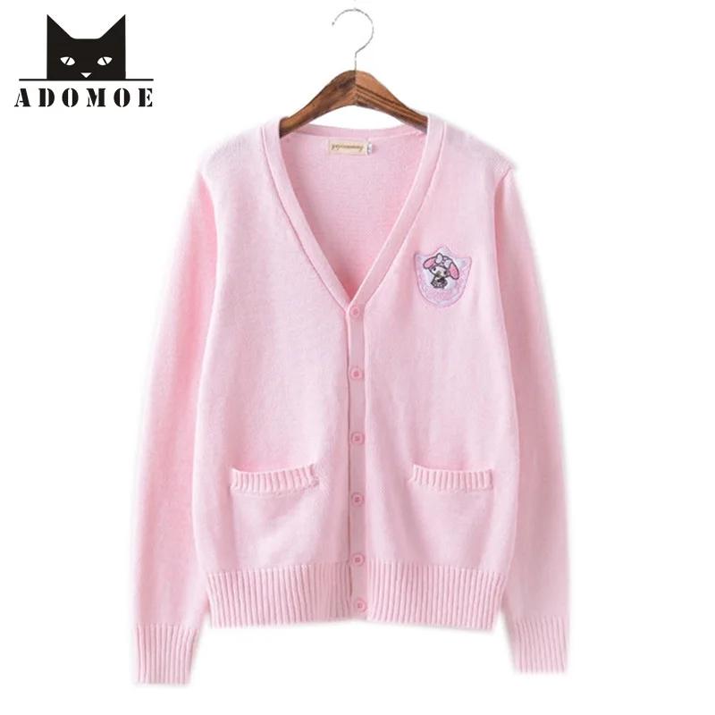 

XS-XL Autumn Women's Sweater Knitwear Pink Soft Sister Lovely Cute Cartoon Japanese Korea JK Teens Girls Sweet Sweater Cardigans