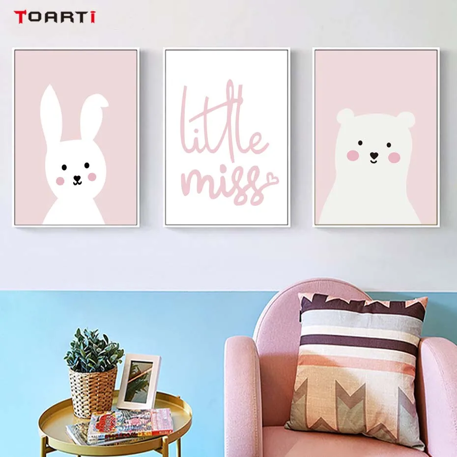 Cartoon Animals Posters Prints Lovely Pink Rabbit Canvas Painting On The Wall For Kids Room Nursery Home Deco Modern Art Picture
Cartoon Animals Posters Prints Lovely Pink Rabbit Canvas Painting On The Wall For Kids Room Nursery Home Deco Modern Art Picture