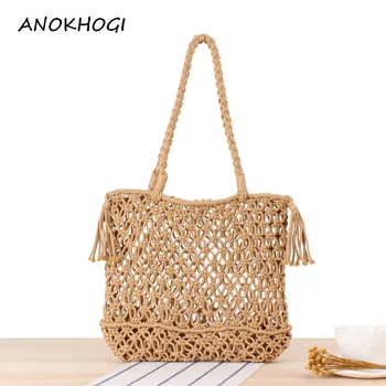 Cotton Rope Handmade Weaving Women Shoulder Bags Hollow Out Vintage Beach Tote Handbags Net Woven Straw Bag B421 
Cotton Rope Handmade Weaving Women Shoulder Bags Hollow Out Vintage Beach Tote Handbags Net Woven Straw Bag B421