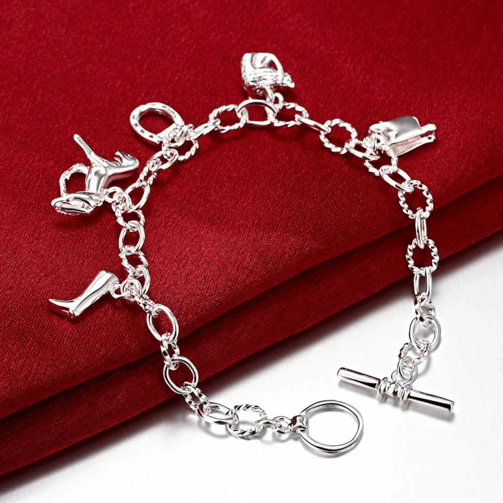 925 sterling silver Fashion Jewerly TO Clasp horse with shoes five charmming Bracelets Men /Women Fine JewerlyWholesale CH074
925 sterling silver Fashion Jewerly TO Clasp horse with shoes five charmming Bracelets Men /Women Fine JewerlyWholesale CH074