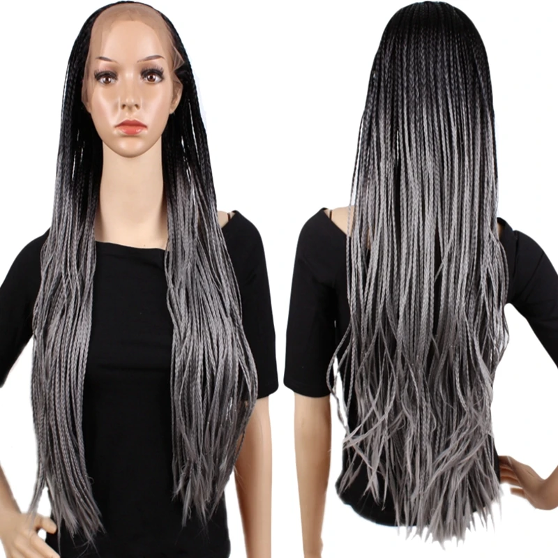 JOY&BEAUTY Braided Box Braids Wig synthetic Lace Front Wig black Gray 28 inch For Women Hi Temperature Fiber Heat Resistant Hair
JOY&BEAUTY Braided Box Braids Wig synthetic Lace Front Wig black Gray 28 inch For Women Hi Temperature Fiber Heat Resistant Hair