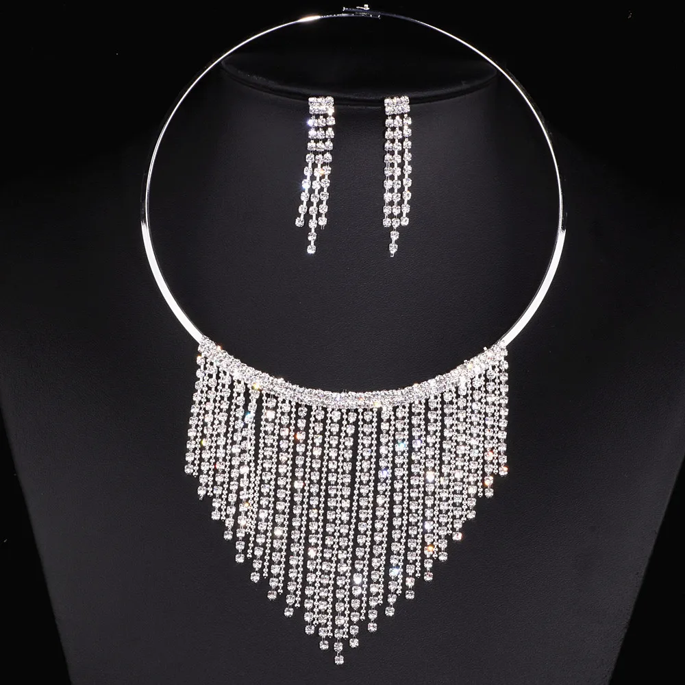 Hot Sale Fashion Charm Crystal Statement Bridal Jewelry Sets Water Dorp Necklace Sets European Wedding Jewelry For Women TZ003
Hot Sale Fashion Charm Crystal Statement Bridal Jewelry Sets Water Dorp Necklace Sets European Wedding Jewelry For Women TZ003