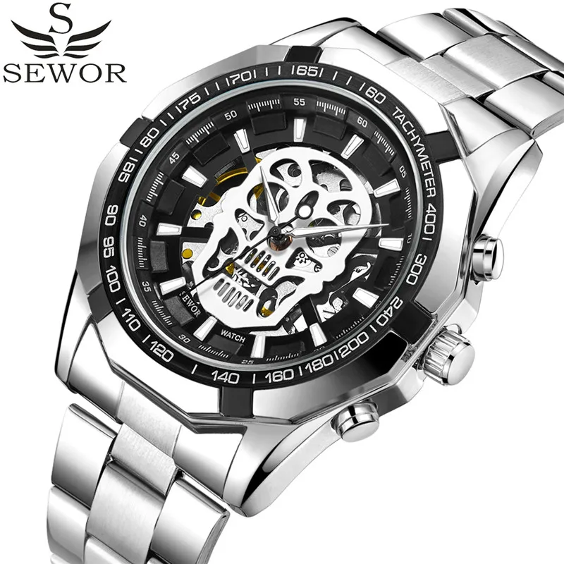 SEWOR Men Watch Skull Skeleton Automatic Mechanical Male Clock Top Brand Luxury Sport Military Army Wristwatch relogio Masculino
SEWOR Men Watch Skull Skeleton Automatic Mechanical Male Clock Top Brand Luxury Sport Military Army Wristwatch relogio Masculino