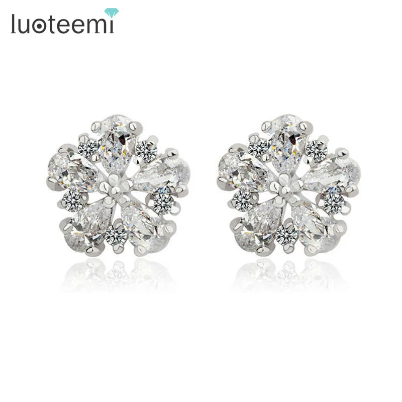 LUOTEEMI Factory Wholesale! Flower Earrings May Flower Quality Pure CZ Stone Stud Earrings White Gold-Color Small Size Cute
LUOTEEMI Factory Wholesale! Flower Earrings May Flower Quality Pure CZ Stone Stud Earrings White Gold-Color Small Size Cute