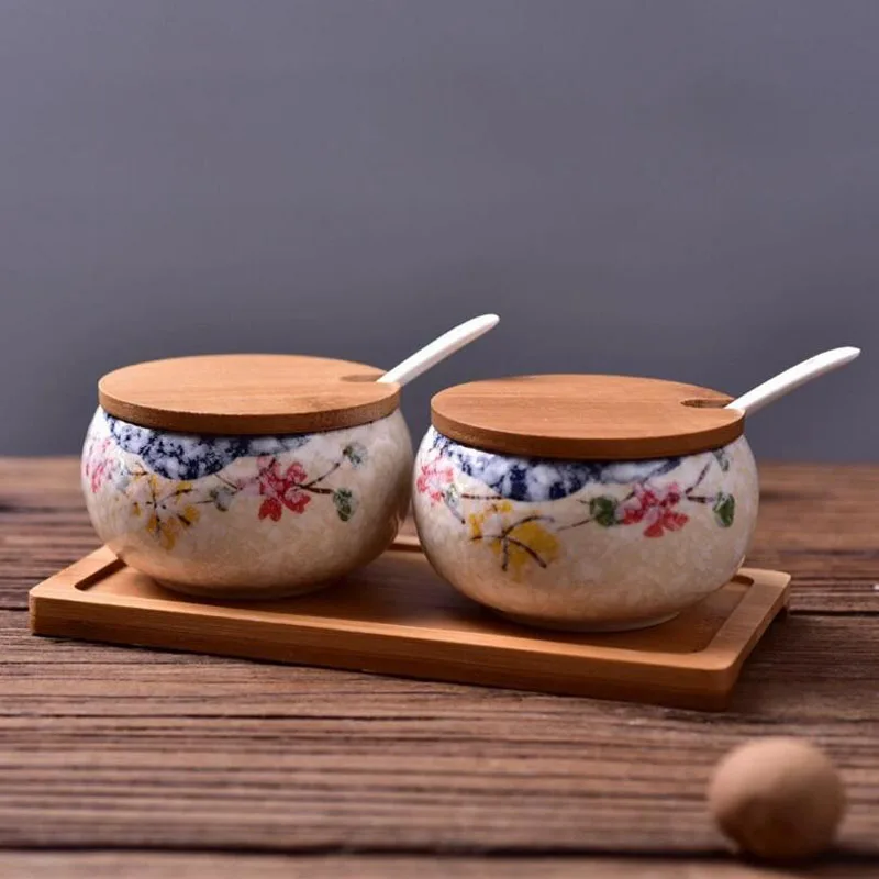 Set Seasoning Storage Jars Ceramic Sugar Salt Jar Bottles Spice Condiment Organizer Vintage flower Seasoning Jars Kitchen M102C
Set Seasoning Storage Jars Ceramic Sugar Salt Jar Bottles Spice Condiment Organizer Vintage flower Seasoning Jars Kitchen M102C